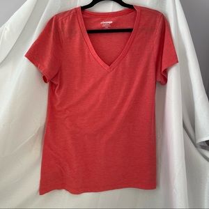 Vintage OLD NAVY  Coral V Neck Short Sl Tee Shirt